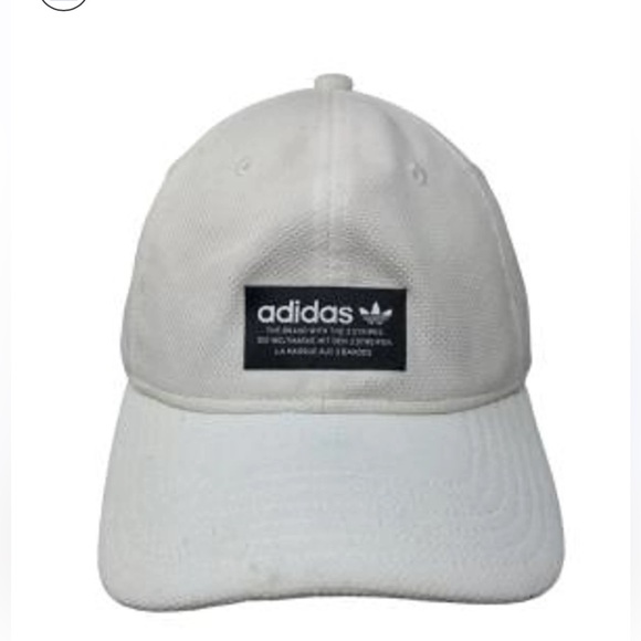 adidas Accessories - Adidas White Trefoil Logo Cap label ponytail strap back baseball hat